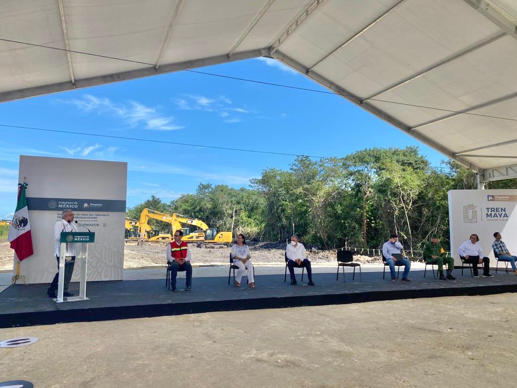 AMLO supervisa obras del tramo 2 del Tren Maya en Campeche